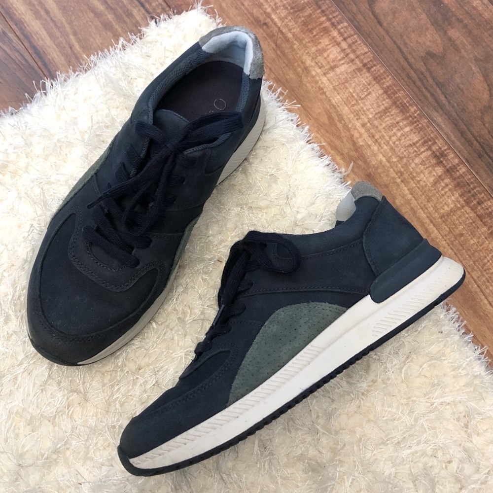 everlane the trainer blue suede trainer sneakers